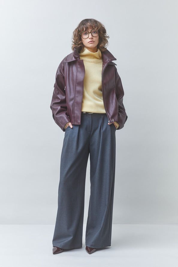 Oversized Faux Leather Coat