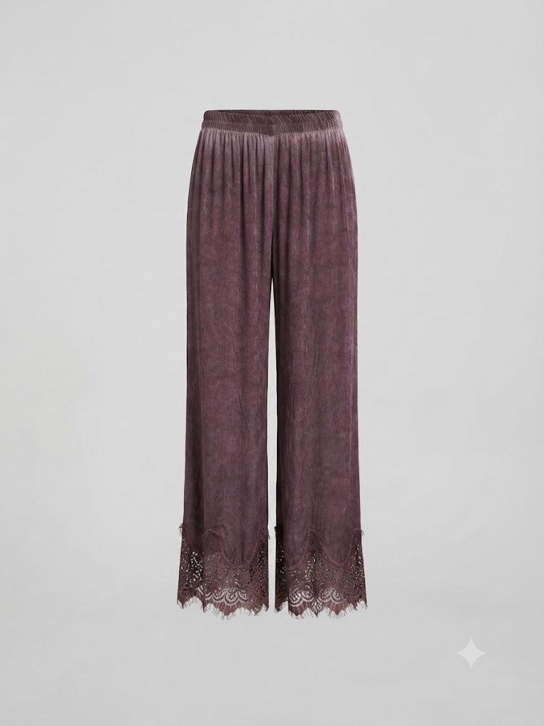Lace Hem Culotte Pants