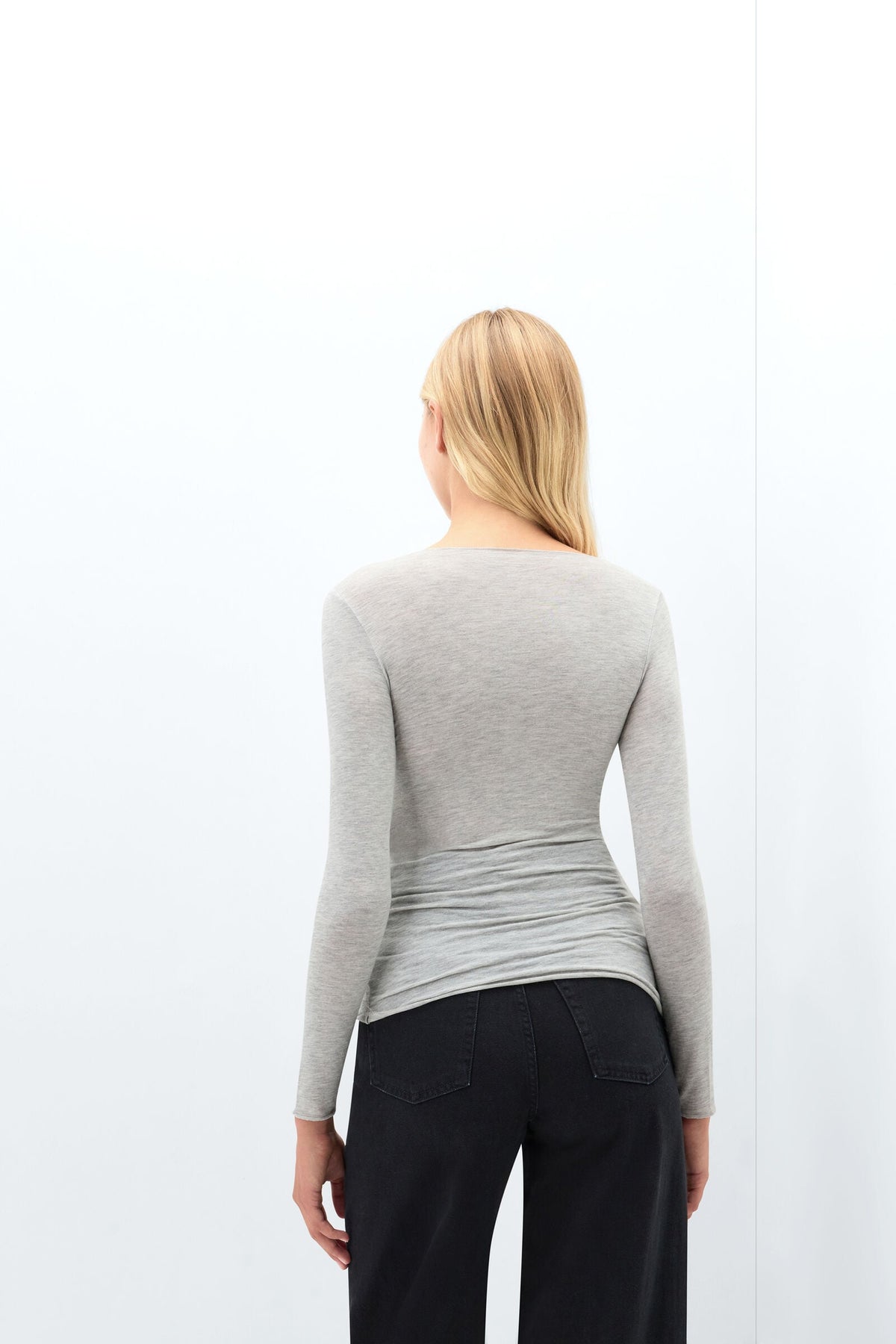 Boat Neck Long Sleeve Top
