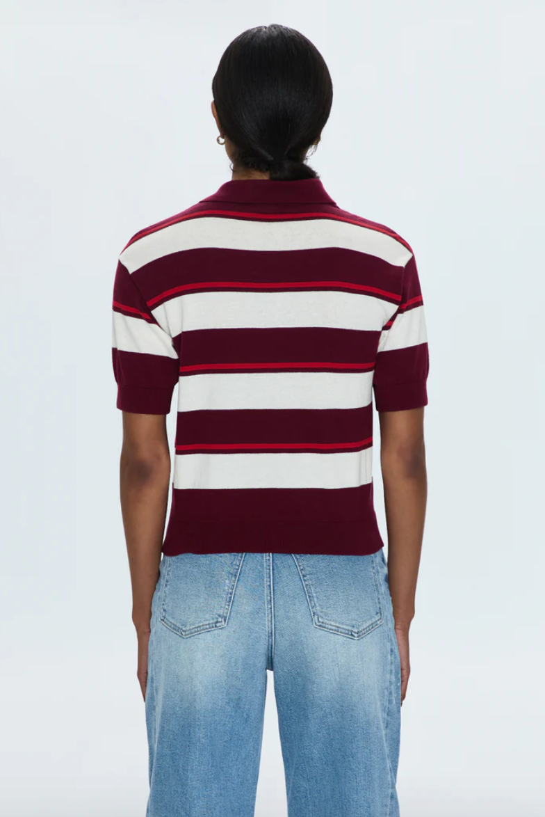 Drea Stripe Crop Polo