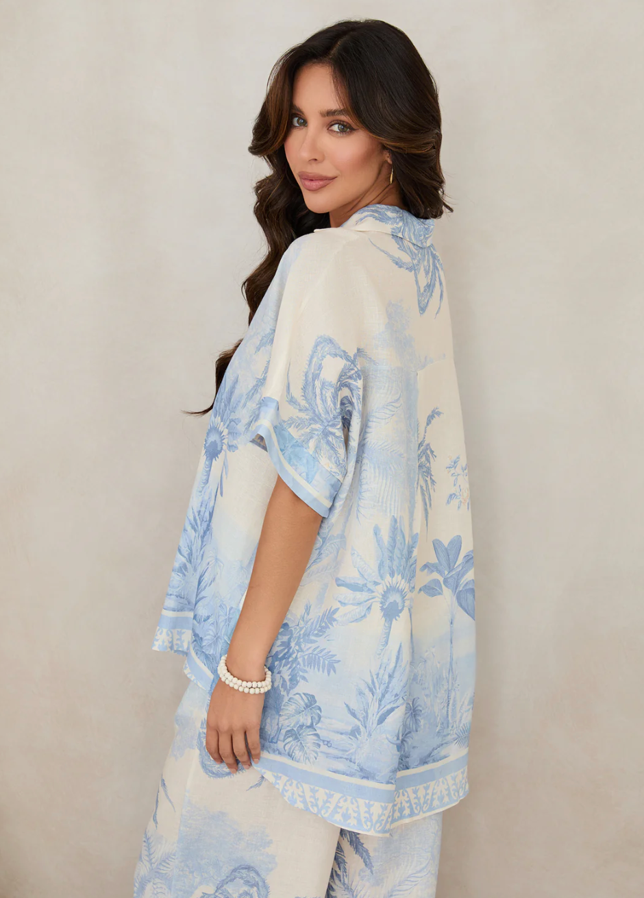 Tropical Linen Button Down