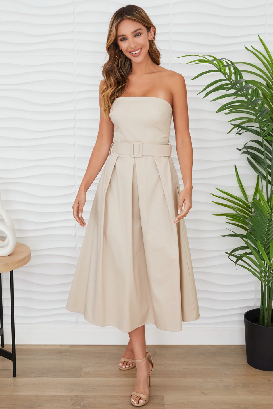 Strapless Midi Dress