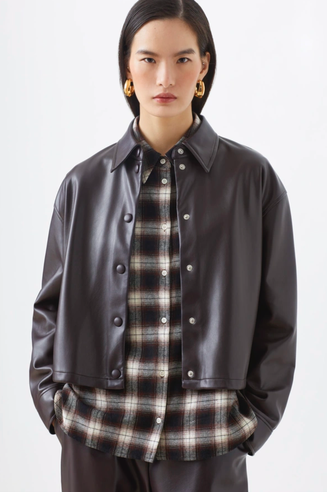 Lennox Faux Leather Shacket