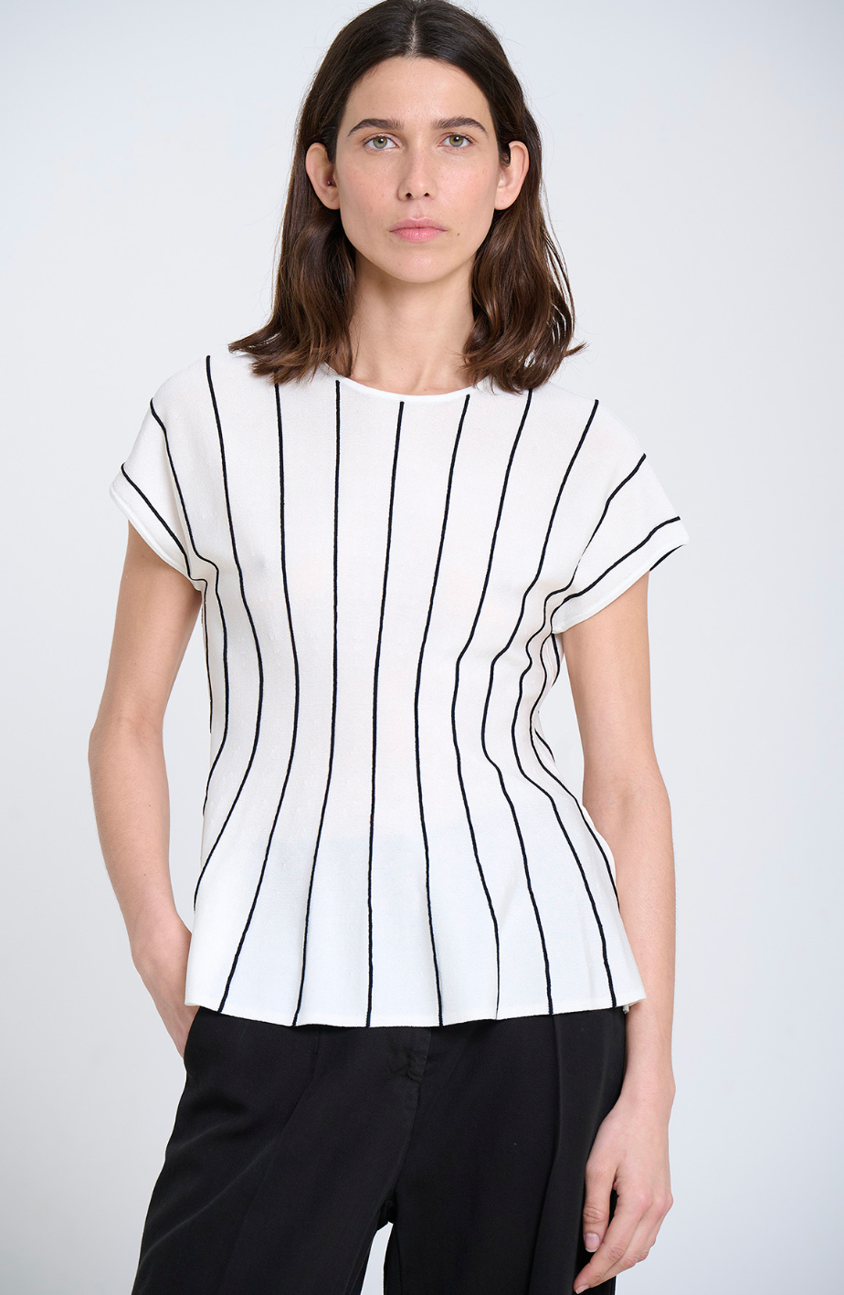 Striped Peplum Top