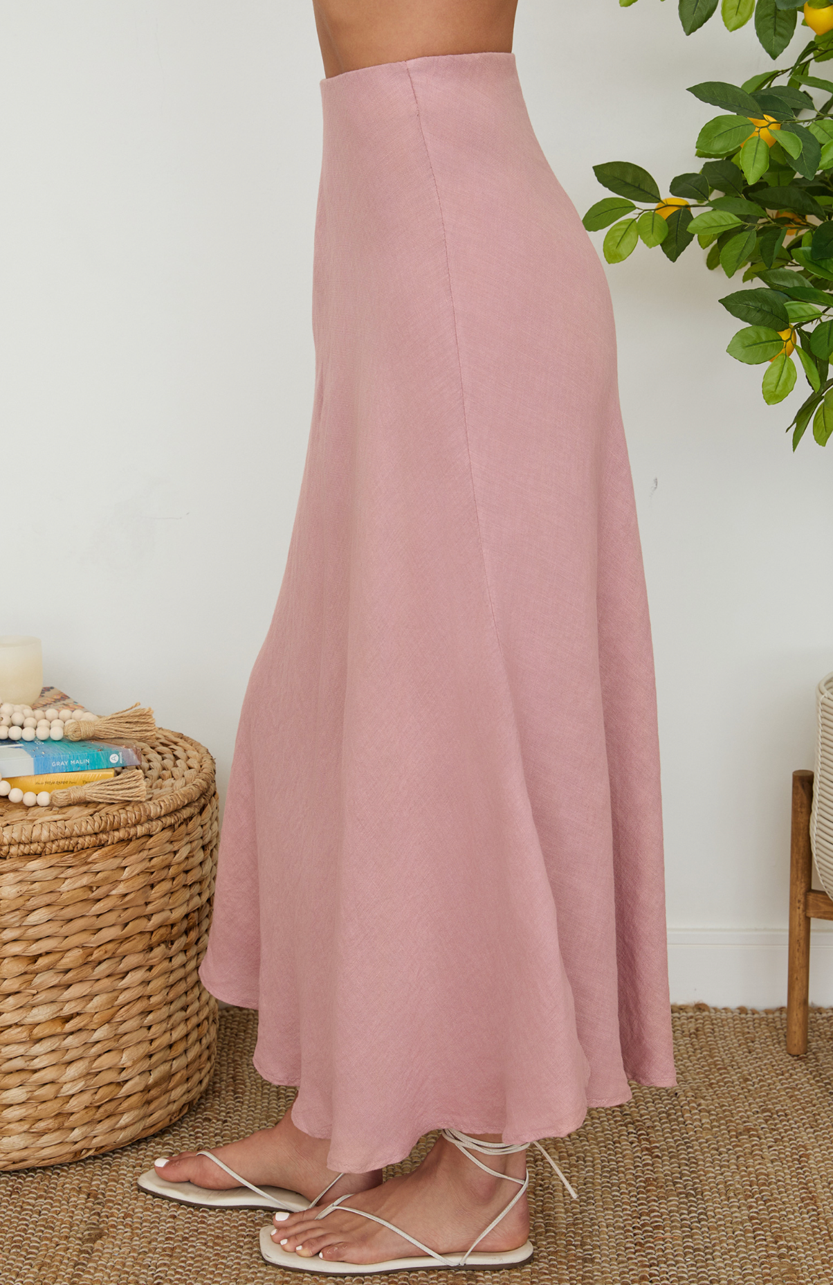 Linen Midi Skirt
