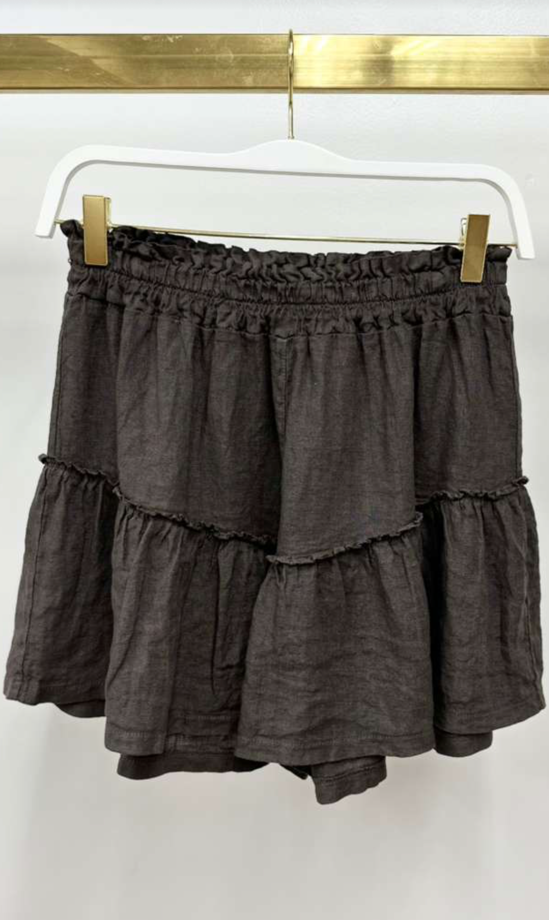 Linen Tiered Ruffle Shorts