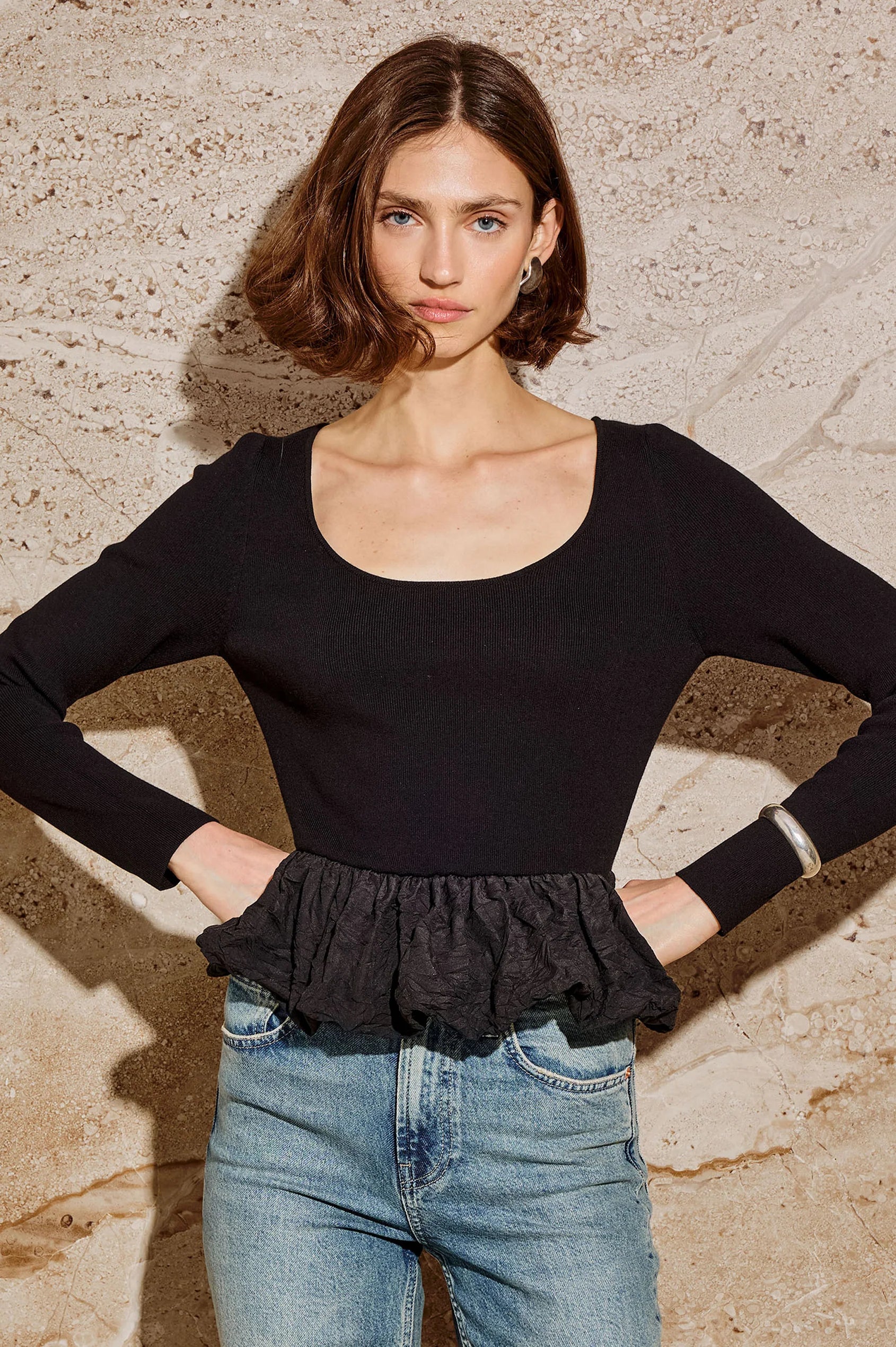 Tillie Poplin Ruffle Top