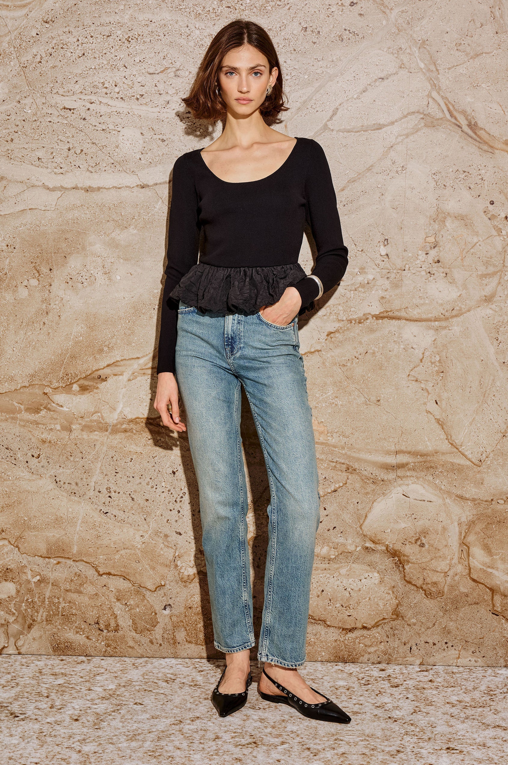 Tillie Poplin Ruffle Top