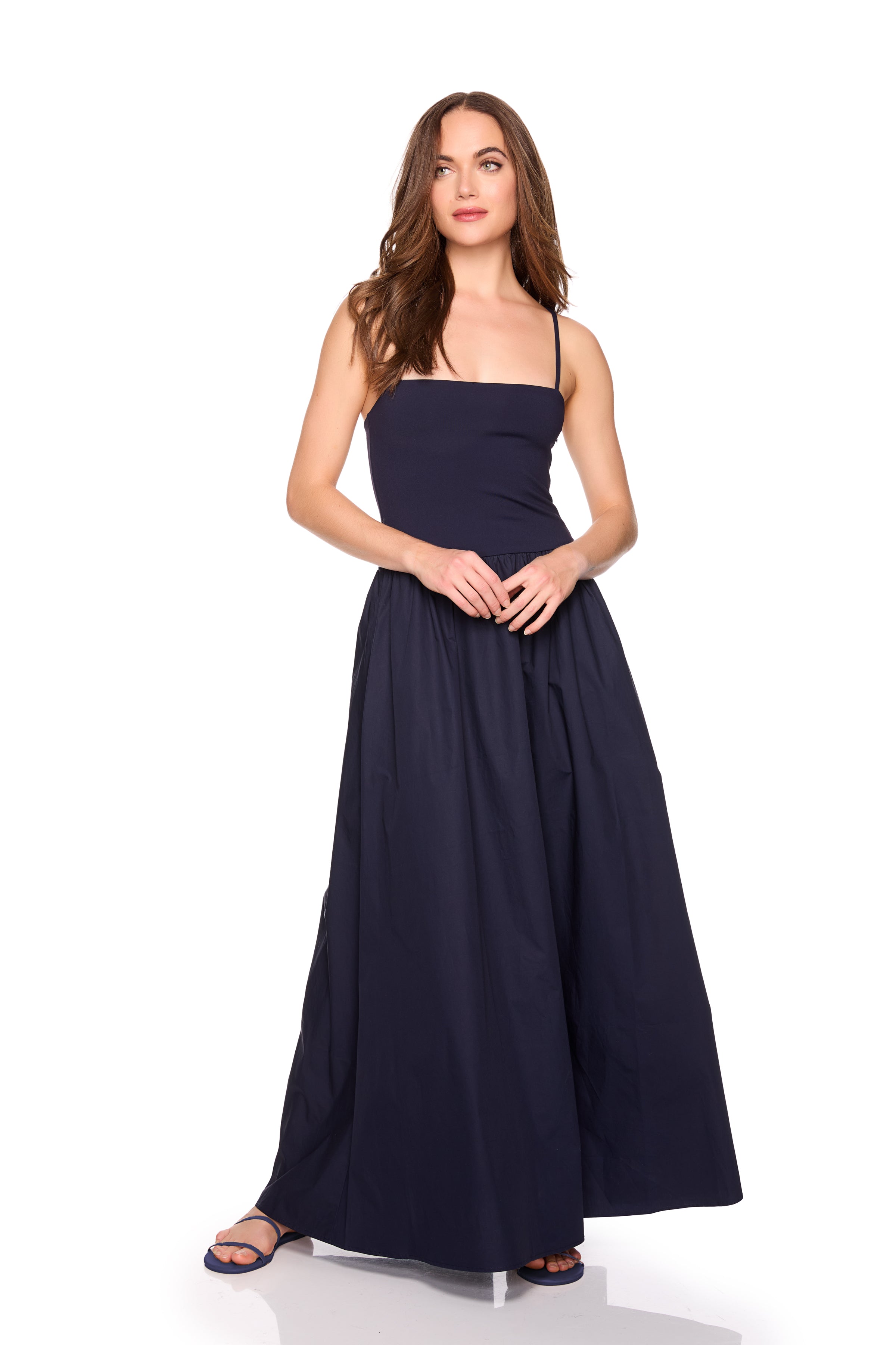 Drop Waist Poplin Dress