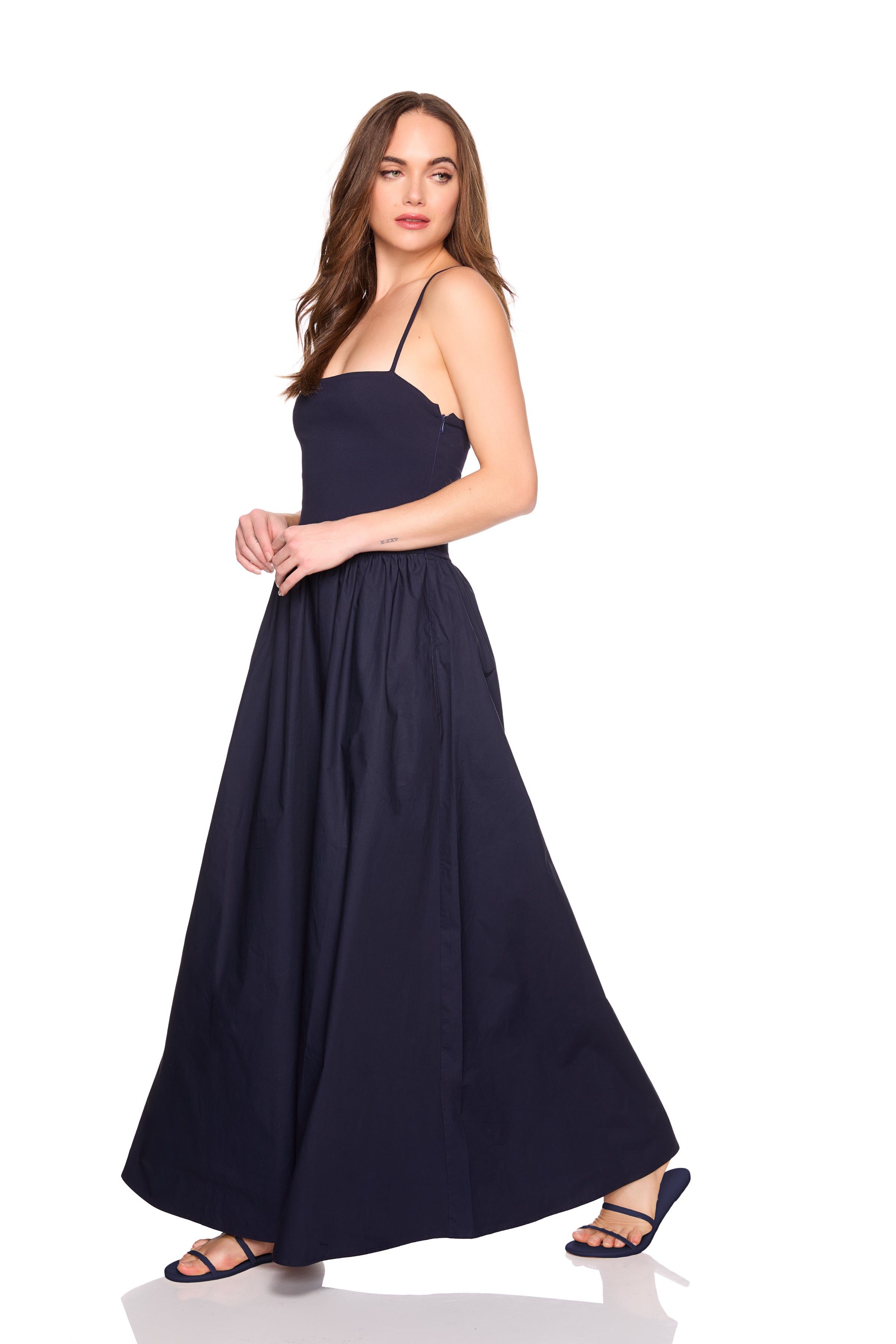 Drop Waist Poplin Dress