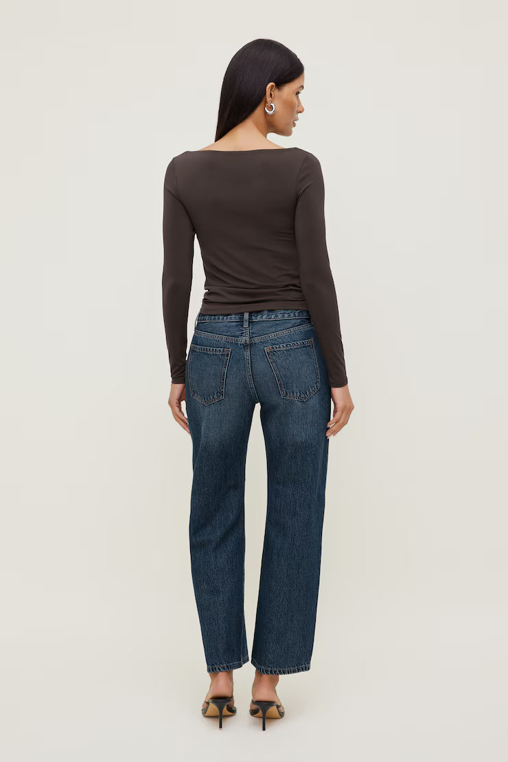 Boat Neck Long Sleeve Top