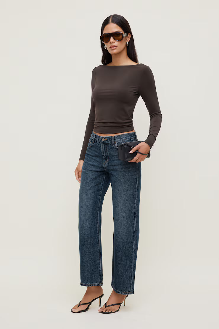 Boat Neck Long Sleeve Top
