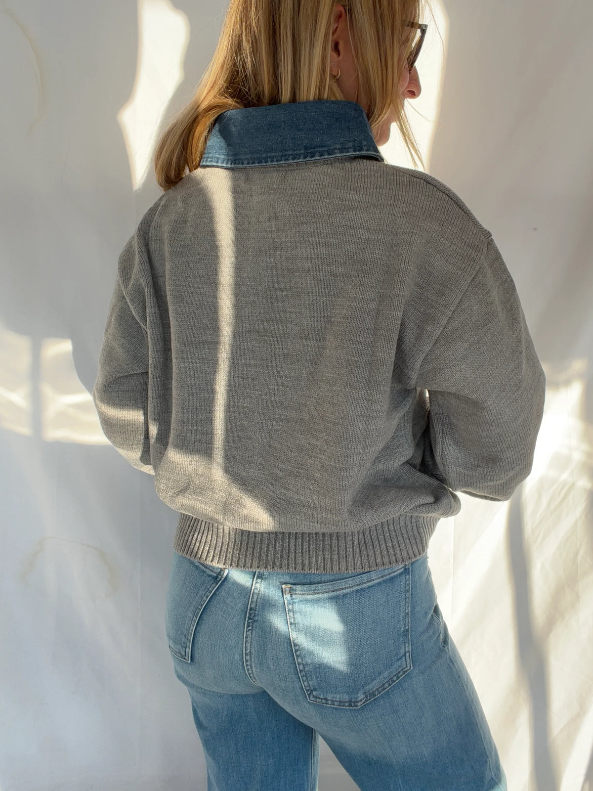 Emely Denim Contrast Sweater