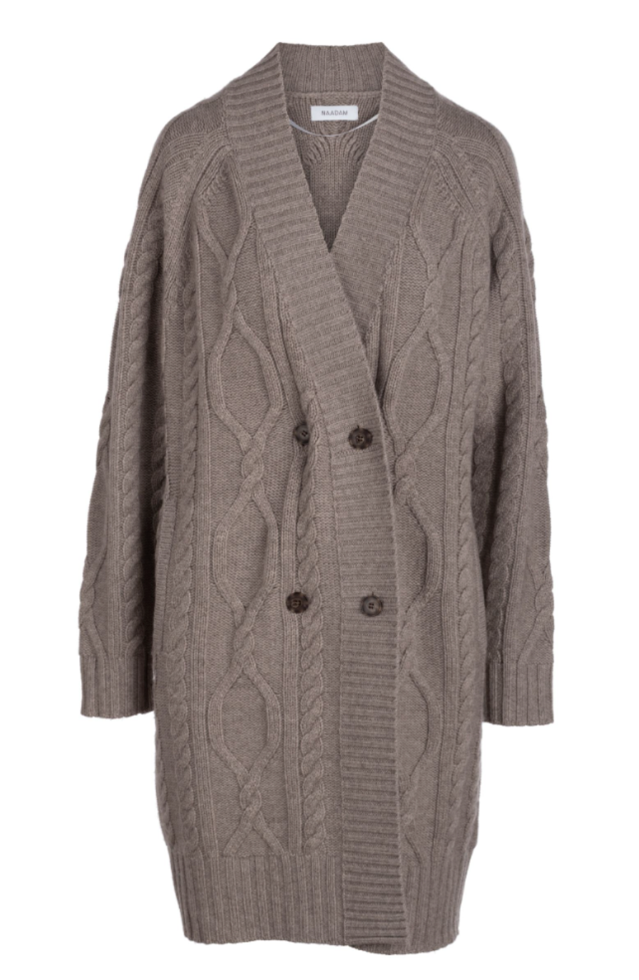 Wool Cashmere Mixed Cable Coat