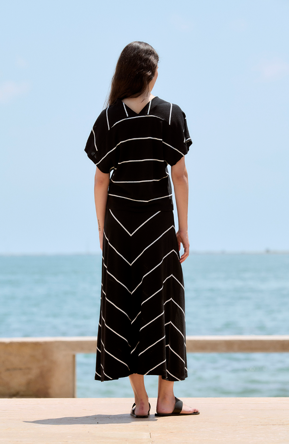 Striped Midi Skirt