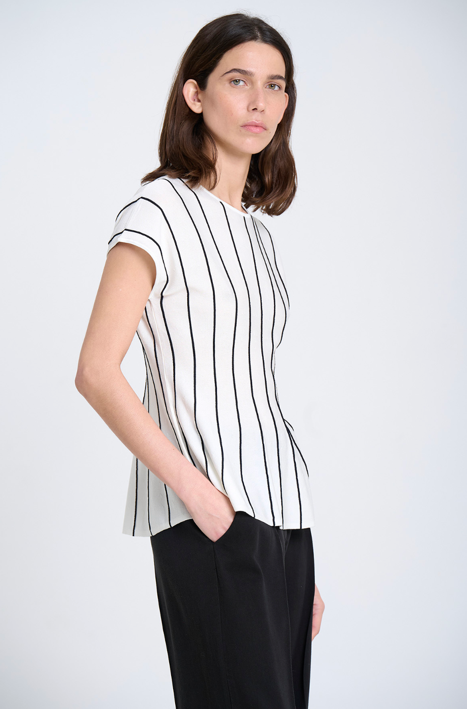 Striped Peplum Top