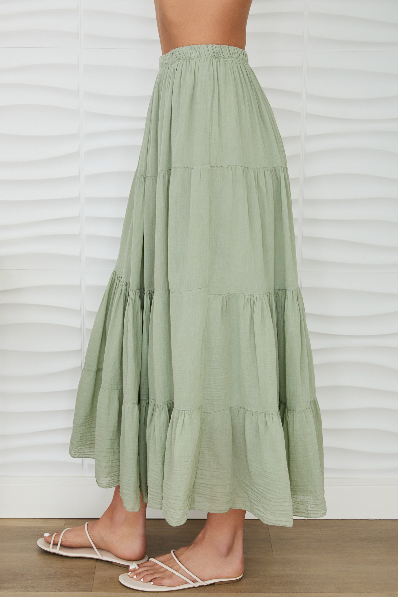 Tiered Cotton Skirt
