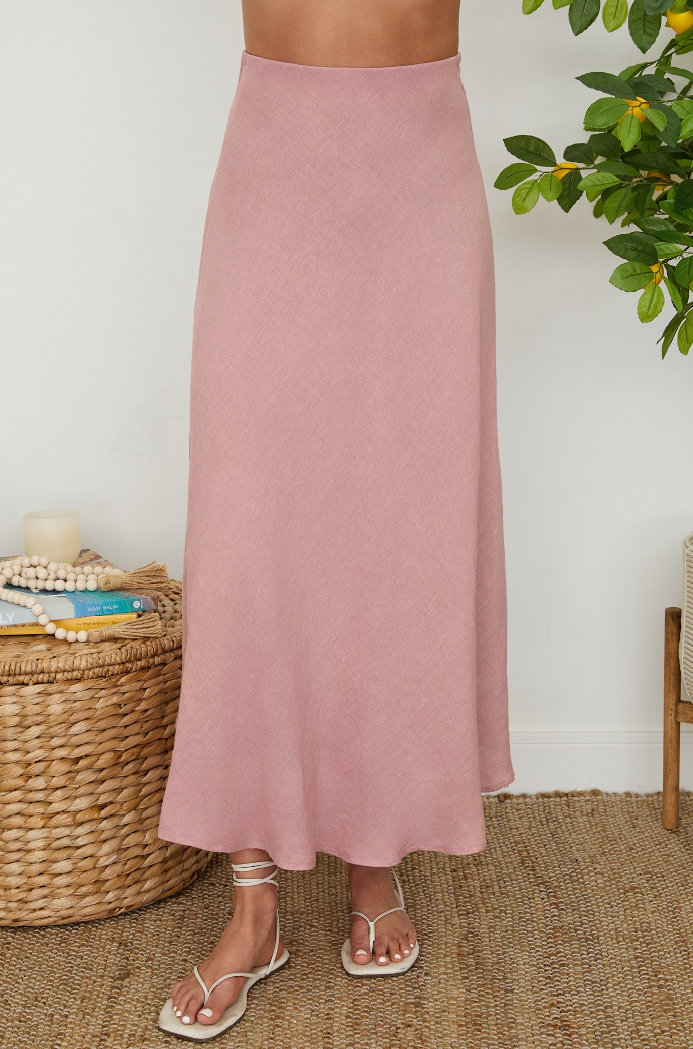 Linen Midi Skirt