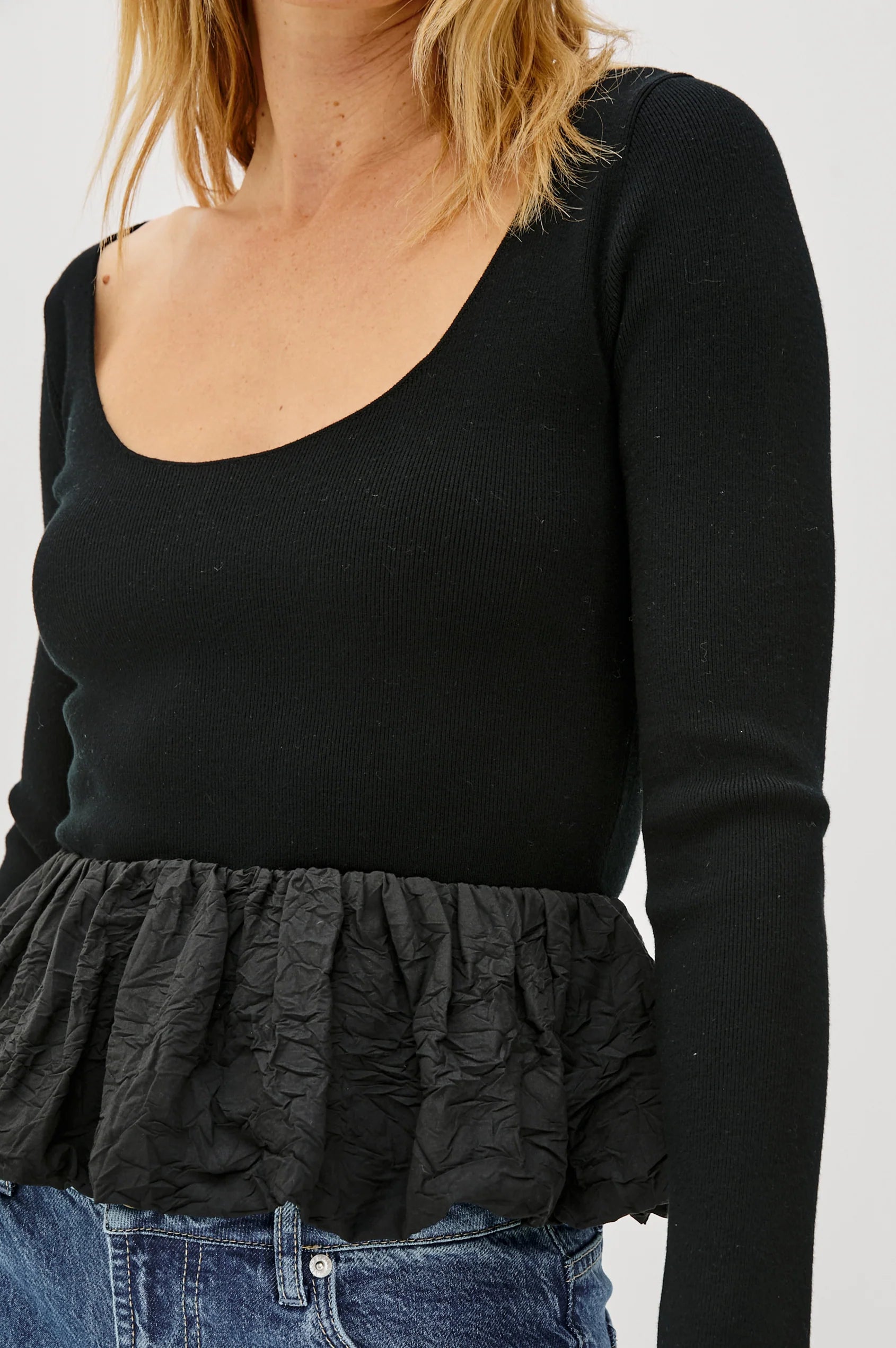 Tillie Poplin Ruffle Top