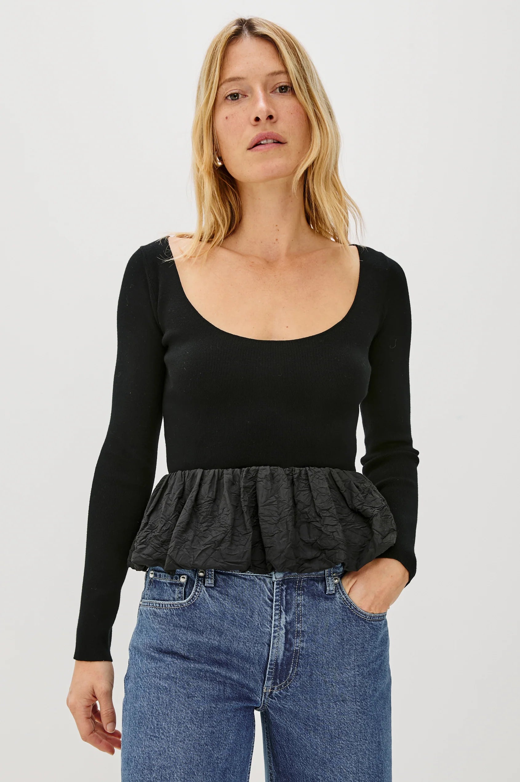 Tillie Poplin Ruffle Top