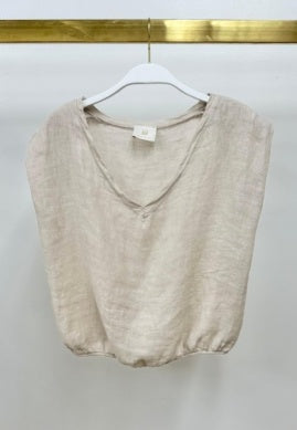 Linen V-Neck Top