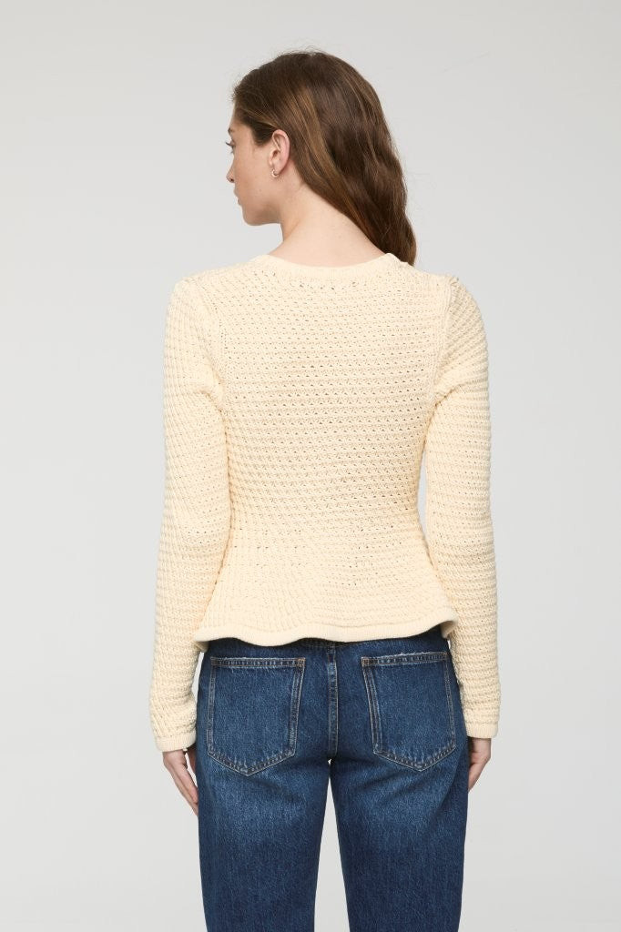 Elina Peplum Crochet Cardigan